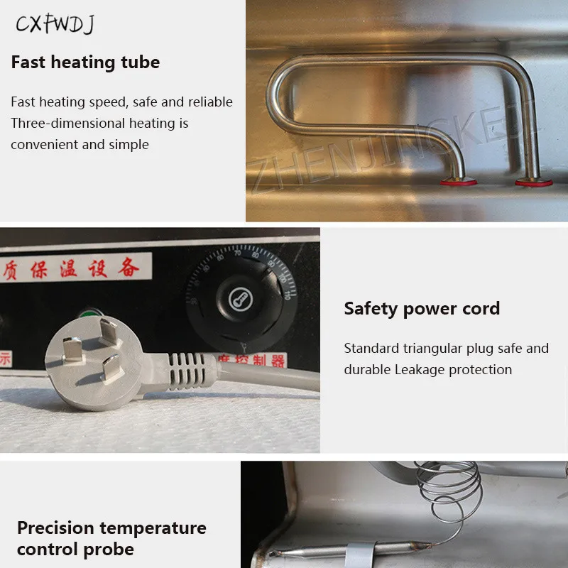 BS-4V Four Pots Electric Heat Insulation Soup Pool Stainless Steel Insulation Station Sale Table Fast Food Car Electric Stove