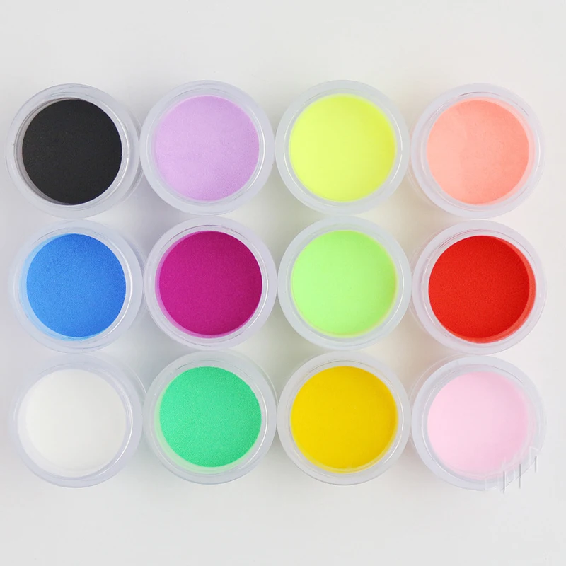 

12-Colors Nail Acrylic Powder Builder Manicure Tips Powder Fine Poudre Acrylique Powder Carving Nail Accessory Decoration Powder