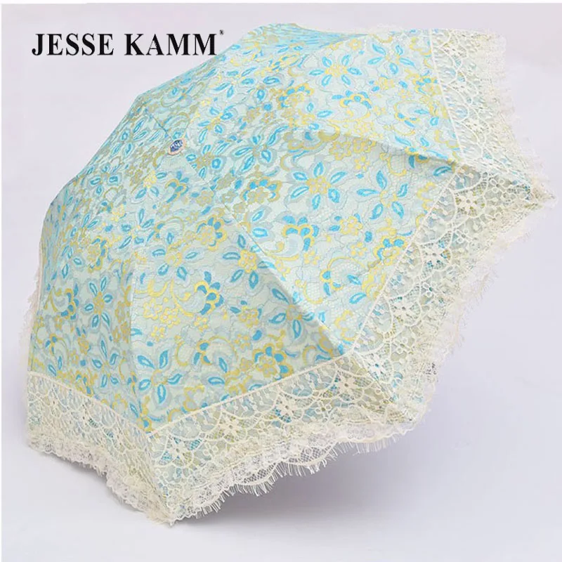 Jesse Kamm ручной красочный danxia черный зонт от солнца складной зонт в три сложения кружевной зонт с вышивкой свет
