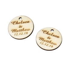 100 шт персональный гравированный Заготовки деревянные круглые столешницы пользовательское имя бирка для свадьбы или «нулевого дня рождения» подарки круглый Декор сувениры логотип