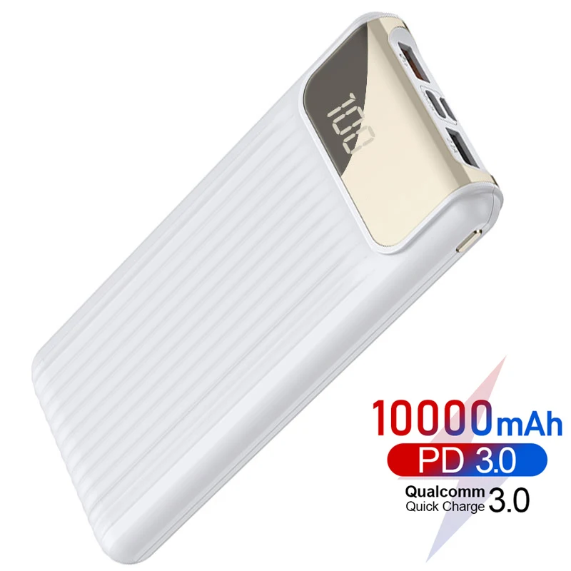 PD3.0 внешний аккумулятор 10000 мАч Быстрая зарядка 3,0 внешний аккумулятор для iPhone Xiaomi портативное зарядное устройство Внешний аккумулятор usb type C PD повербанк