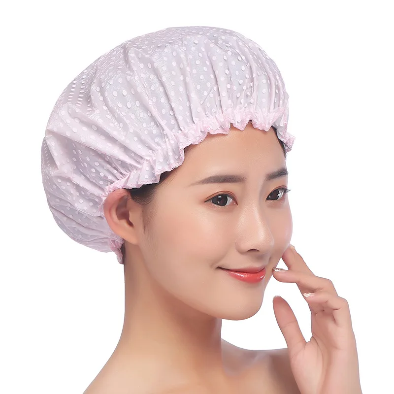Shower cap Waterproof shower cap Waterproof Bath Hat Thickened Waterproof And Oil Fume Cap Women Spa Hair Salon Supplies Shower Cap Bathroom Accessories