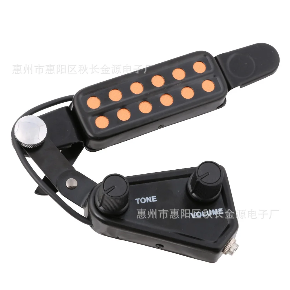

12 Soundhole Guitar Pickup Acoustic Electronic Sensor Guitar Magnetic Preamp with Tone Volume Controller Audio Cable