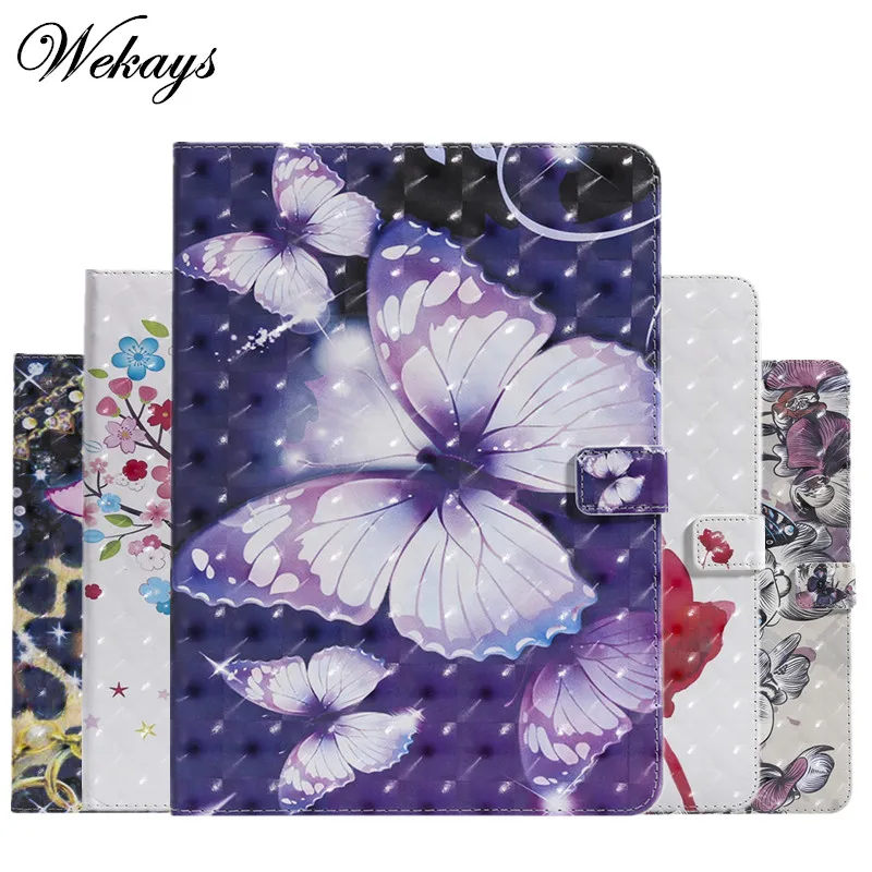 Wekays For Amazon HD10 2017 Cartoon Butterfly Leather Fundas Case For Amazon Kindle Fire HD10 HD 10 2017 10 inch Cover Case Capa