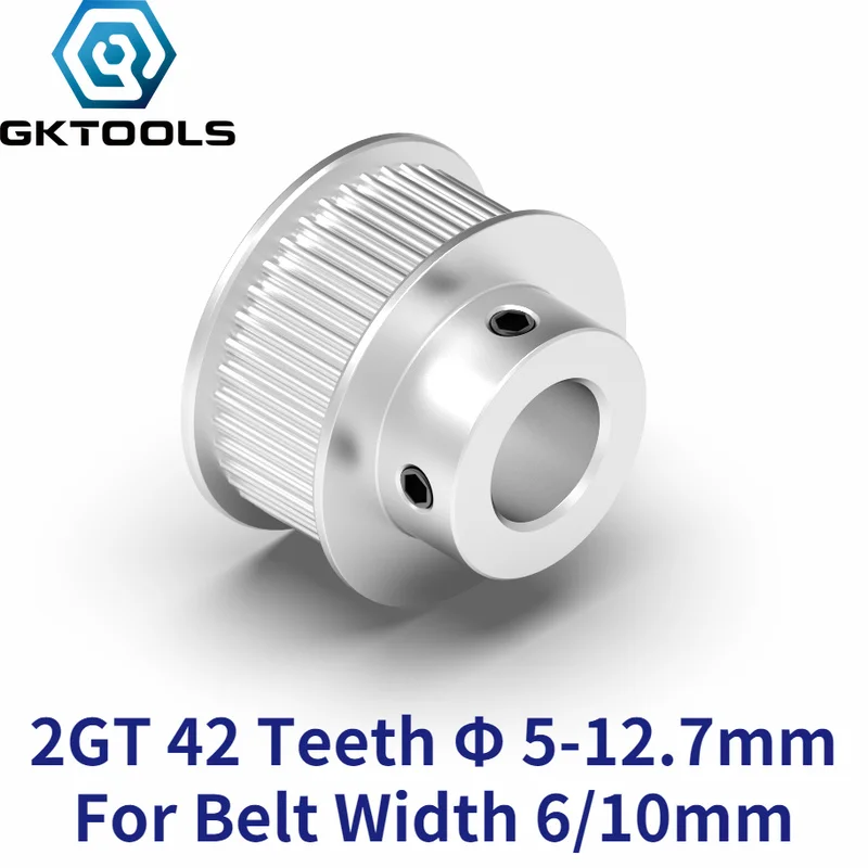 Зубчатый шкив GKTOOLS GT 42 Зубца 2M 2GT отверстие 5/6/6/7/8/10/12/12/7 мм для GT2 Open ширина