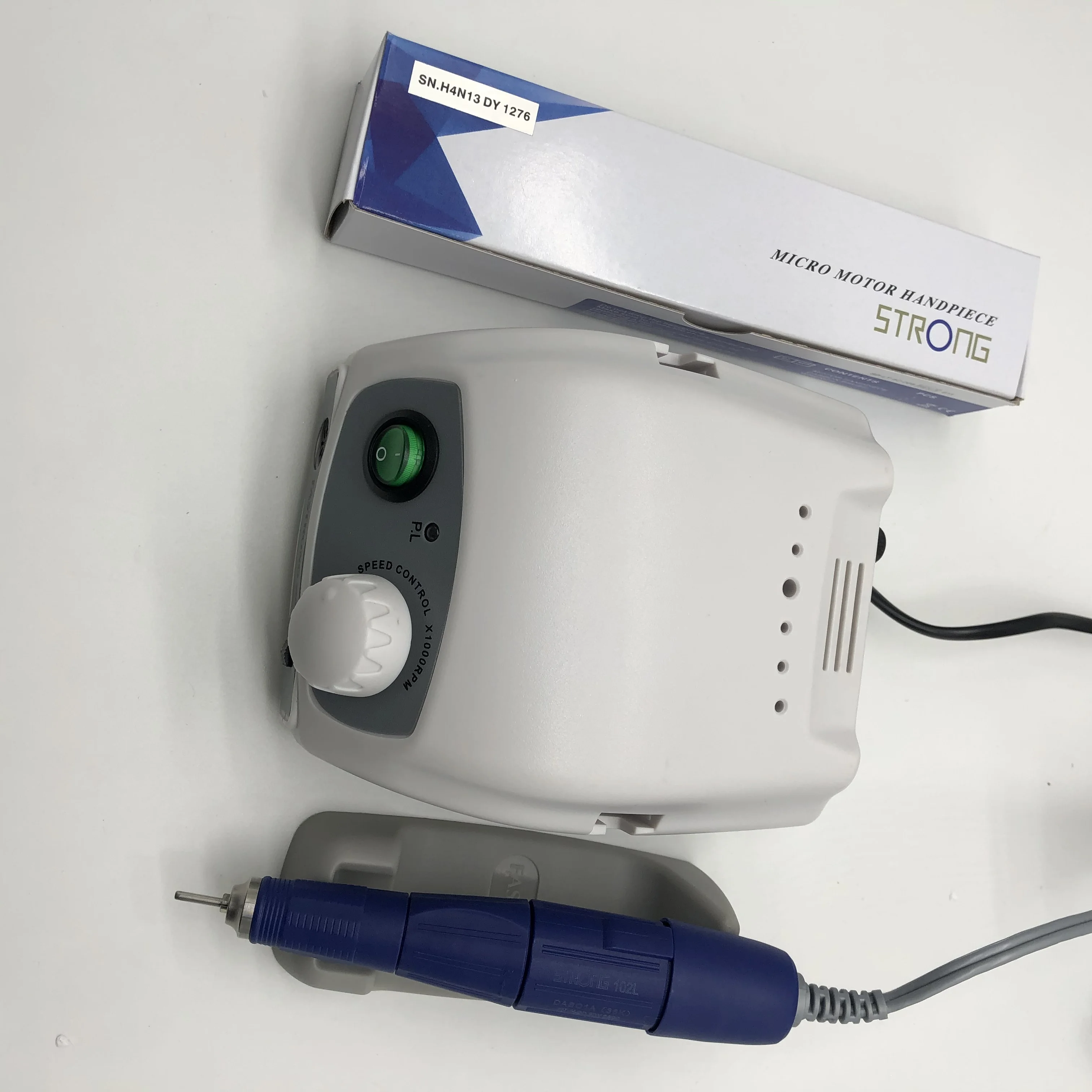 40000RPM STRONG 210 102L Micromotor Handpiece& STRONG 207B Control Box Electric Nail Drill Machine Manicure Nail Art Equipment