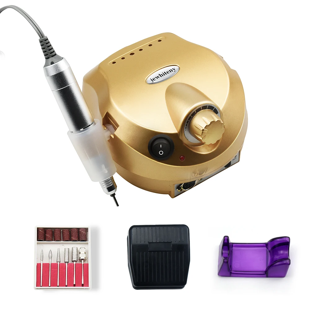 

35000RPM Pro Electric Nail Drill Machine for Manicure Pedicure Accessory Kit Anti-Burning Cover Handle With 6 Nail Drill bit