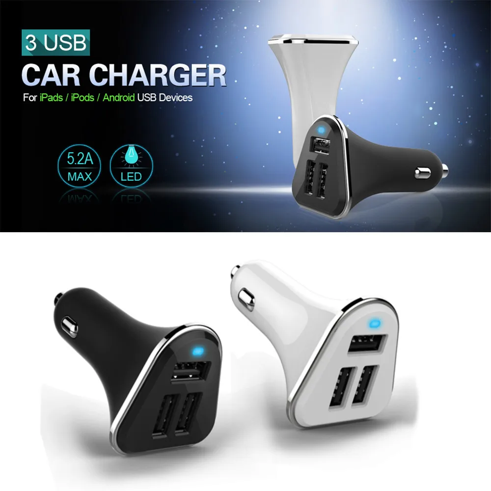 USB 3 порта 5 в а автомобильный разъем Зажигалка зарядное устройство адаптер для iphone для samsung Быстрое зарядное устройство автомобильные аксессуары мотоцикл Лодка# PY10
