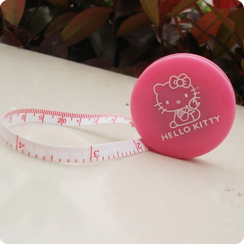 Hello kitty основа автоматические регулируемые застежки измерения 1,5 м рулетка измерительные весы линейка лента