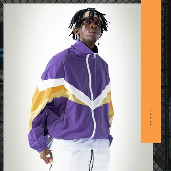 

Ins Autumn Tide Brand Hooded Jacket Male Bf Style XL Youth Batwing Sleeve Coat Men's Sports Jacket