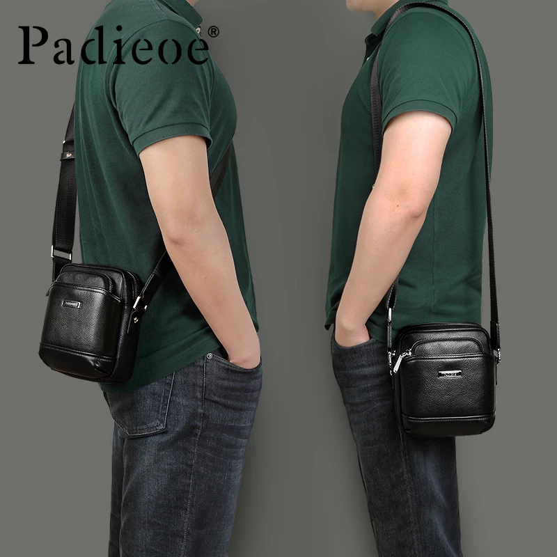 mens messenger bag mens shoulder bag Padieoe genuine leather shoulder bag for man small high quality men crossbody bag black cow leather mini messenger man