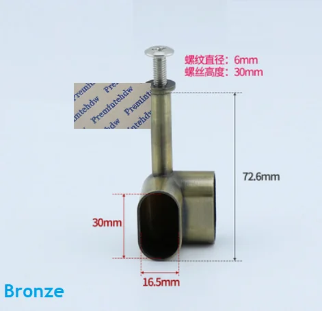 Bronze Corner 2 шт./лот Верхнее Крепление овальный шкаф для шкафа подвесной стержень угловой кронштейн фланец T Поддержка блестящий хром Бронза Золото никель цинк 2 способа - Цвет: Bronze Corner