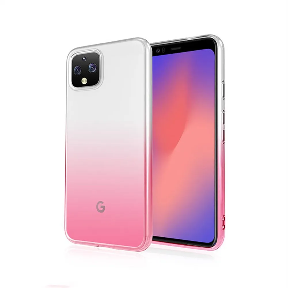 Clear Pink QUZONG градиентный цветной чехол для телефона для Google Pixel 4 4XL 3A 3AXL Мягкий Силиконовый противоударный чехол для Google Pixel 4 3A XL чехол s - Цвет: Clear Pink