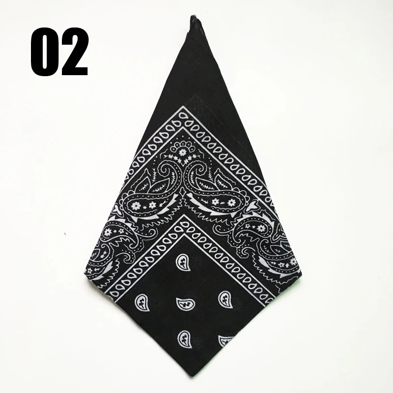 Square Scarf Unisex Hip Hop Black Bandana Kerchief Fashion Street Dance Riding Wrist Wraps Head Square Scarves Print Handchief