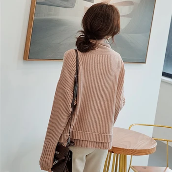 

2019 New Autumn Winter Women Sweater Knitted Sweater Women Pullover Design Pullover Double hem Cashmere sweater