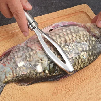 

Stainless Steel Fish Scales Brush Fish Scales Remover with Sawtooth Easily Remove Fish Scales Cleaning Brush Scraper