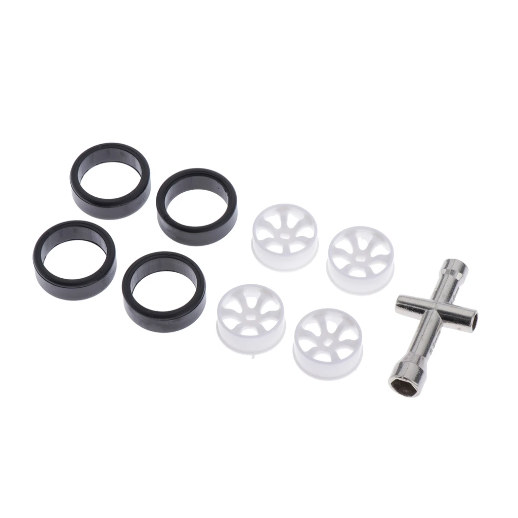 4xRC Car Tires&Wheel Rim and Cross Wrench Sleeve for Wltoys K969 Spare Parts