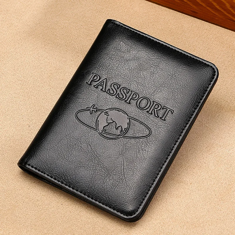 Держатель для паспорта RFID кожаная дорожная сумка для паспорта Органайзер многофункциональная Обложка для паспорта посадочная кобура карта кошелек протектор - Цвет: Black