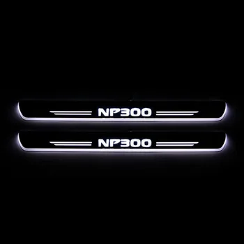 

For Nissan Navara NP300 2015 - 2018 Acrylic Moving LED Welcome Pedal Car Scuff Plate Pedal Door Sill Pathway Light