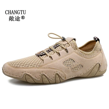 

Shoes Men Genuine Leather Casual Shoes luxury Brand Fashion men Vintage Loafers Adult Moccasins Men Flats Driving Shoes Sneakers
