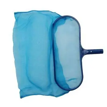 

Blue Plastic Leaf Skimmer Rake Mesh Frame Cleaning Net Aqua Swimming Pool Spa Hot Tub Lightweight Easy-Glide Operation Oval 1 PC