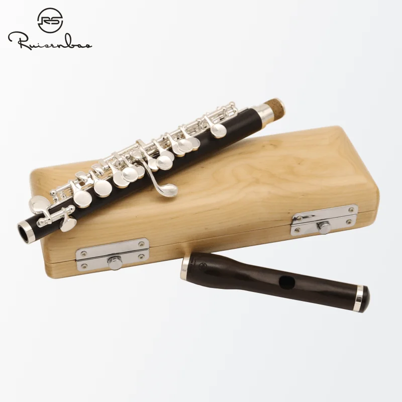 New Reisenberg ebony Piccolo C Key Cupronickel Flute Silver Plated keys wooden Body Material