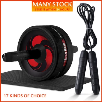 New 2 in 1 Ab Roller&Jump Rope No Noise Abdominal Wheel Ab Roller with Mat For Arm Waist Leg Exercise Gym Fitness Equipment 1