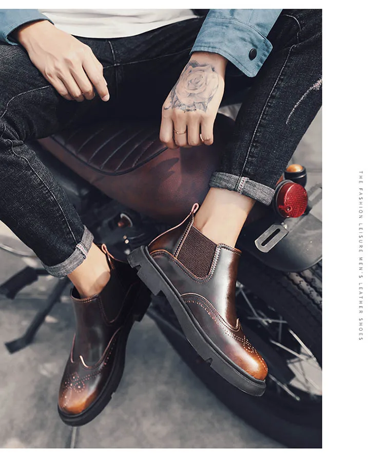 OSCO/мужские ботинки; сезон осень-зима; ботильоны; модная обувь; обувь на шнуровке; мужские деловые Повседневные высокие мужские ботинки