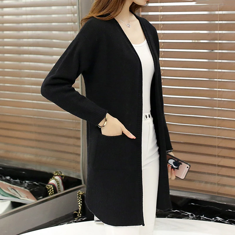 

7 Colors Available Women Cardigan Knitted Long Sleeve Ladies Outwear Open Stitch Slim Casual Solid Ladies Cardigans