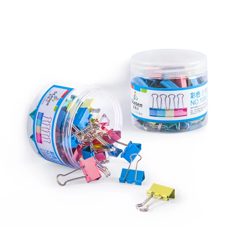 

Metal Binder Clips 6 size 4 Color for Paper Quality Clips for Office File Organizer School Stationery Supplies Wholesale Glosen