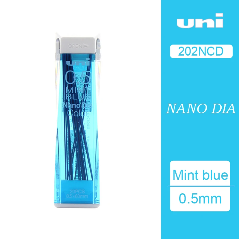 0.5mm Mint blue 1 шт Uni 0,5/0,7 мм 202NDC механический карандаш цветной светодиодный краска специальные механические стержни для карандаша школьные канцелярские принадлежности для офиса - Цвет: 0.5mm Mint blue