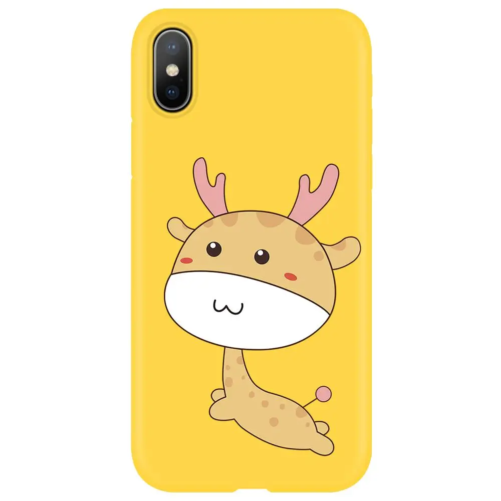 Чехол с рождественским оленем карамельных цветов для iPhone XR 11 Pro XS Max X SE 2 2020 мягкий