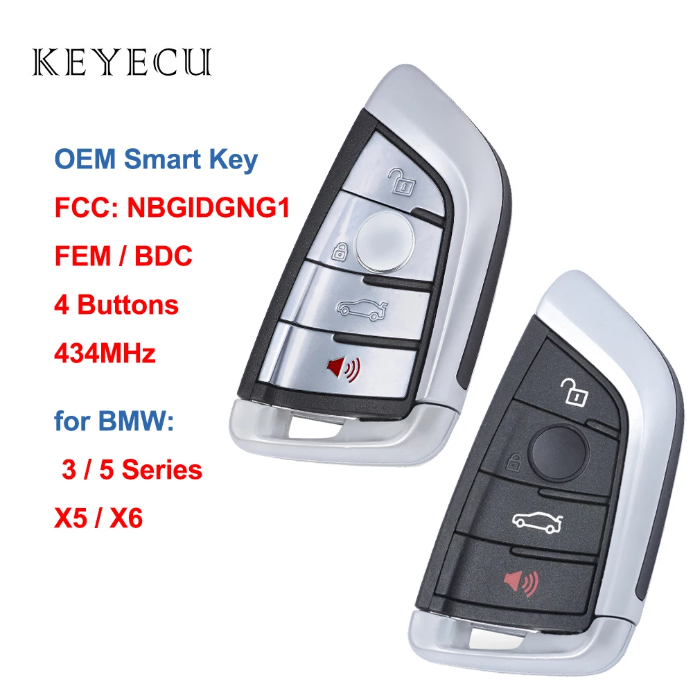 Keyecu OEM умный дистанционный ключ-брелок от машины 4 кнопки 434 МГц для BMW 3 5 серии X5 X6