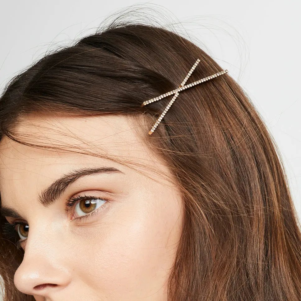 INS минималистичный X Crystal Bobby Pin для женщин и девушек шпильки с жемчугом Стразы заколки для волос заколки аксессуары для волос