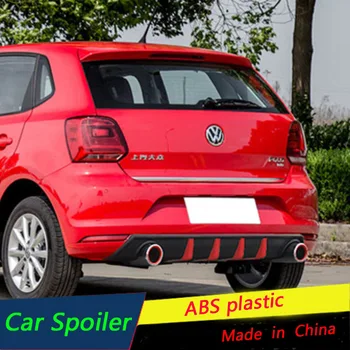 

For Volkswagen Polo Rear Spoiler Rear Bumper Diffuser Protector Body kit bumper Rear Front shovel lip ABS Plastic 2014 2017 2018