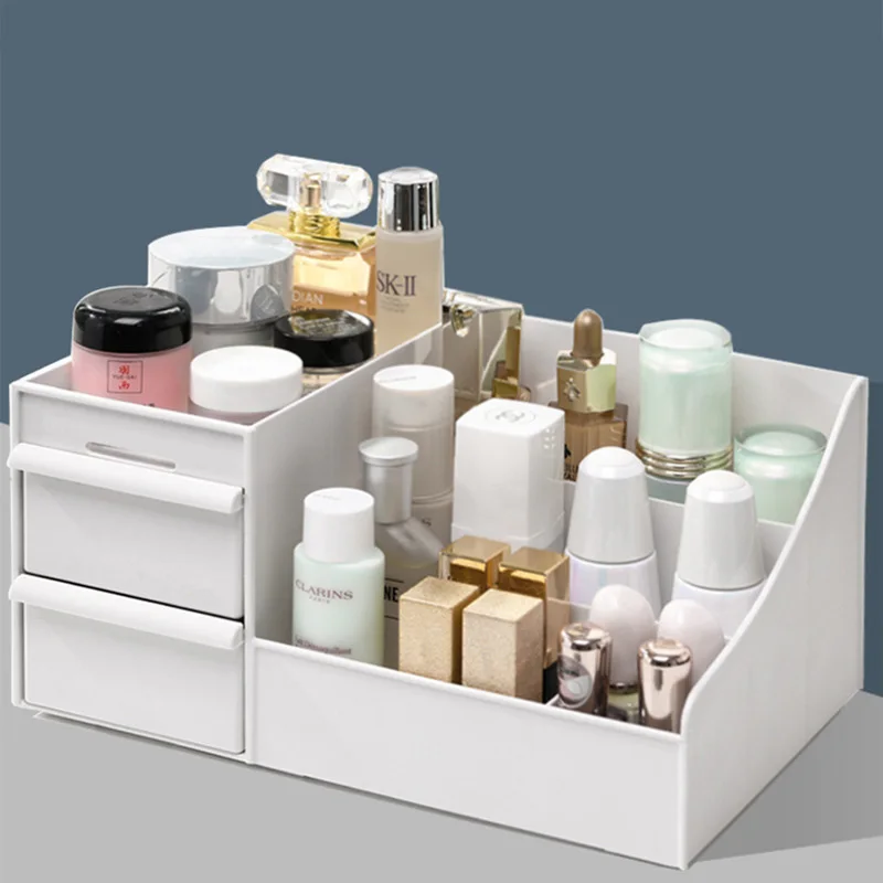 Large Capacity Cosmetic Organizer Storage Box Drawer Dressing Table Skin Care Rack House Container