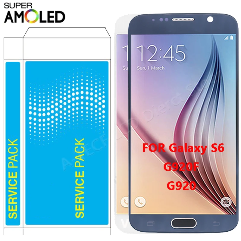 ЖК дисплей SUPER AMOLED G920F для Samsung Galaxy S6 с сенсорным экраном и рамкой G920 экран ремонта