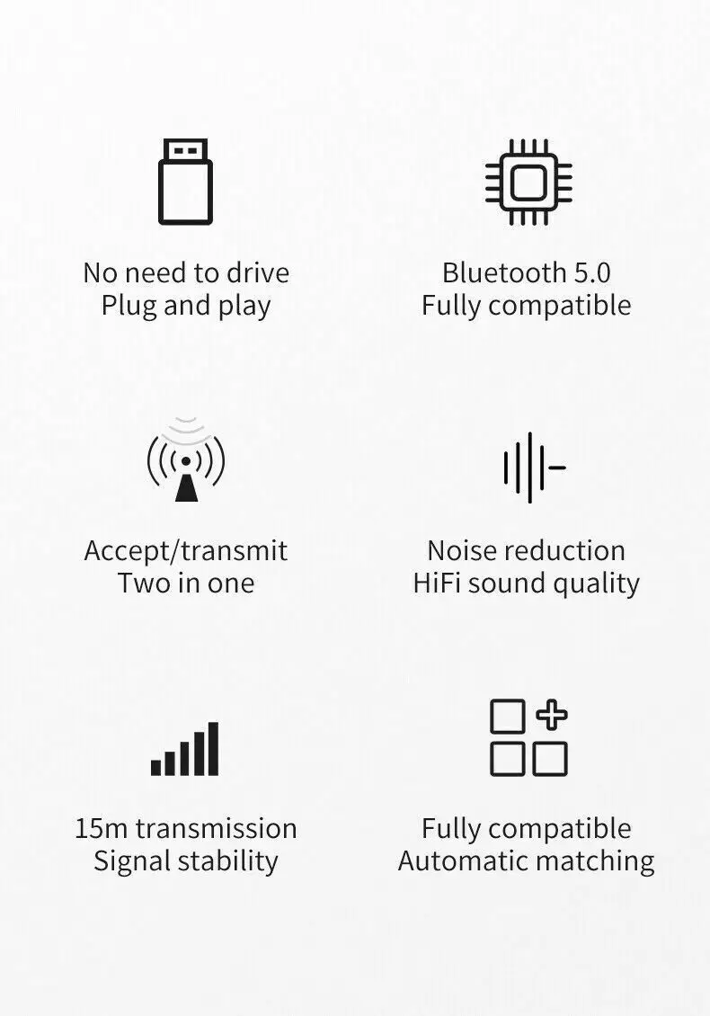 3,5 мм 2 в 1 соединение через usb и беспроводное, через Bluetooth 5,0 Музыка Аудио стереоресивер адаптер приемник для док-станции 15 м