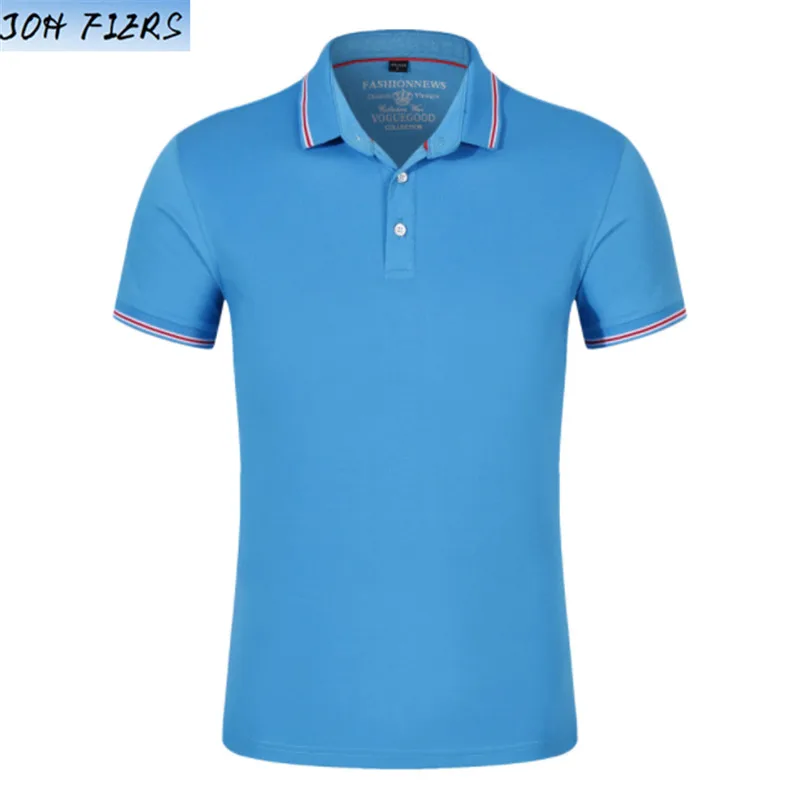Рубашка поло, Мужская брендовая одежда, одноцветные футболки, Camisa Masculina, мужская повседневная хлопковая рубашка с коротким рукавом, 4XL hombre, Майки - Цвет: blue