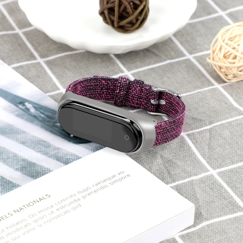 Браслет mi Band 4, металлический, нержавеющая сталь+ холст, универсальный, для Xiaomi mi, ремешок 3/4, браслет mi Band 4, напульсники mi band 4
