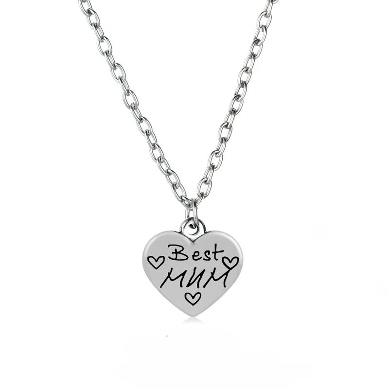 12 шт. оптовая продажа семейное ожерелье с сердечком лучший кулон для мамы женский