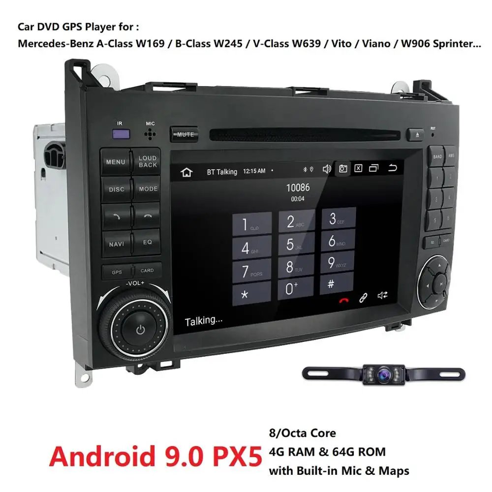 Cheap PX5 Android 9.0 8Octa Core 4G RAM 64G ROM GPS Navi 7" Car DVD Multimedia for Benz A W169/B W245/B200/Viano/Vito/W906 with Radio 2