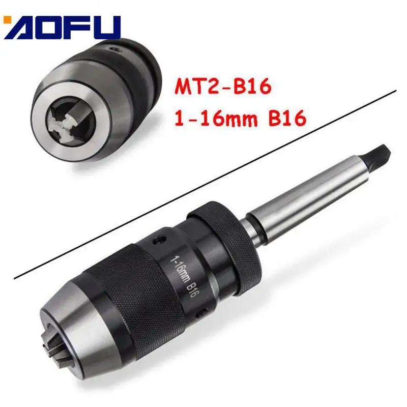 

MT2-B16 1-16mm MK2 Taper Drill Chuck Steel Accessories Lathe Tool Self Tighten Machine Live Center KeylessArbor Lathe Chuck