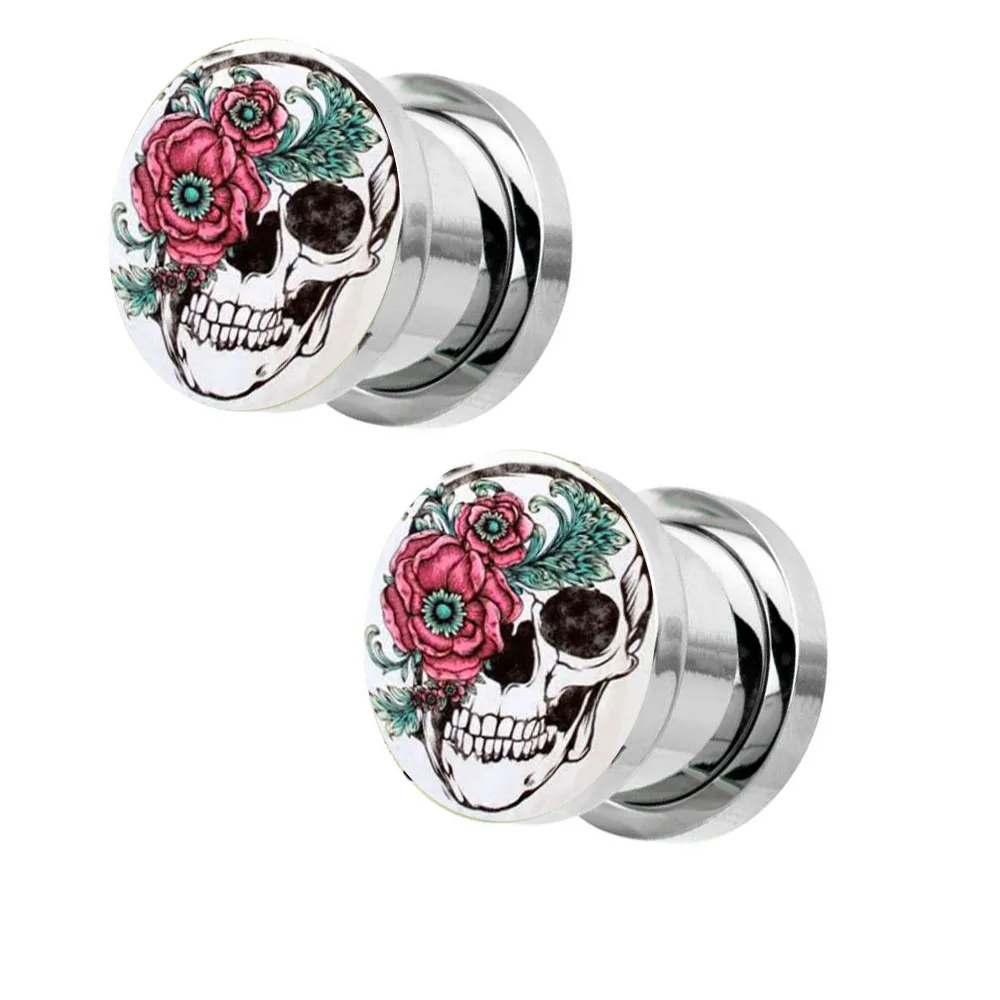 TIANCIFBYJS Stainless Steel Ear Plugs Tunnels Earring Gauges Screw Expander Stretcher Set Wholesale Body Jewelry Piercing 5-16mm - Окраска металла: NO.4