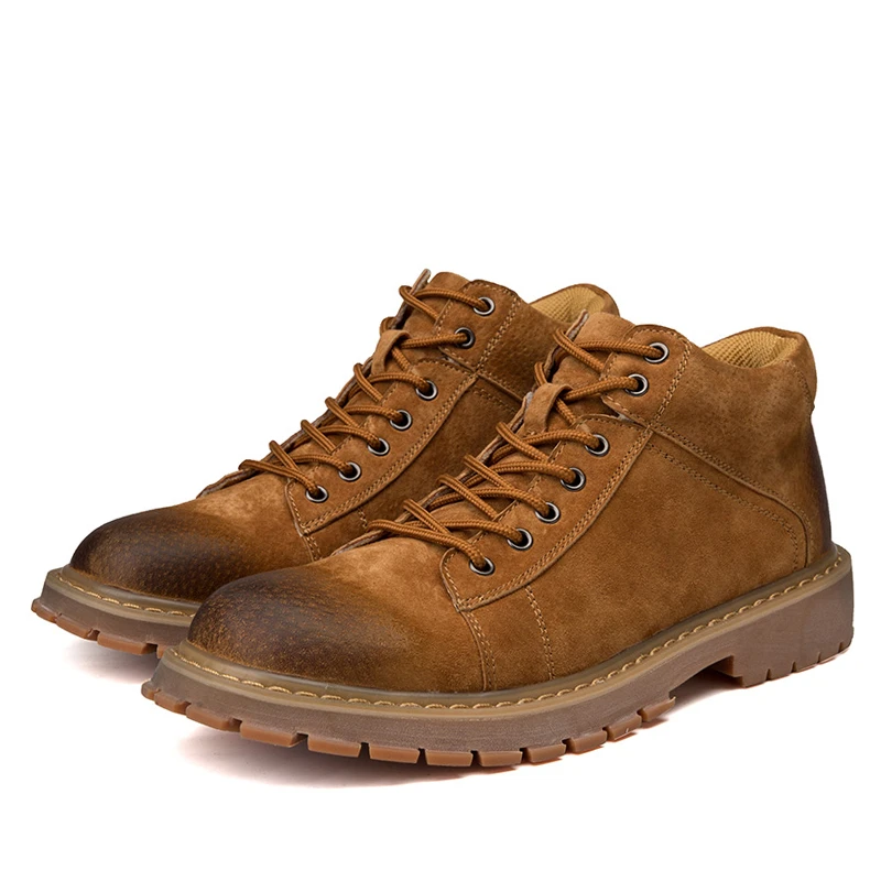 Mazefeng New Men Leather Boots Fashion Autumn Winter Top Brand Ankle Boots Lace Up Men Shoes Footwear Casual Boots Drop Shipping