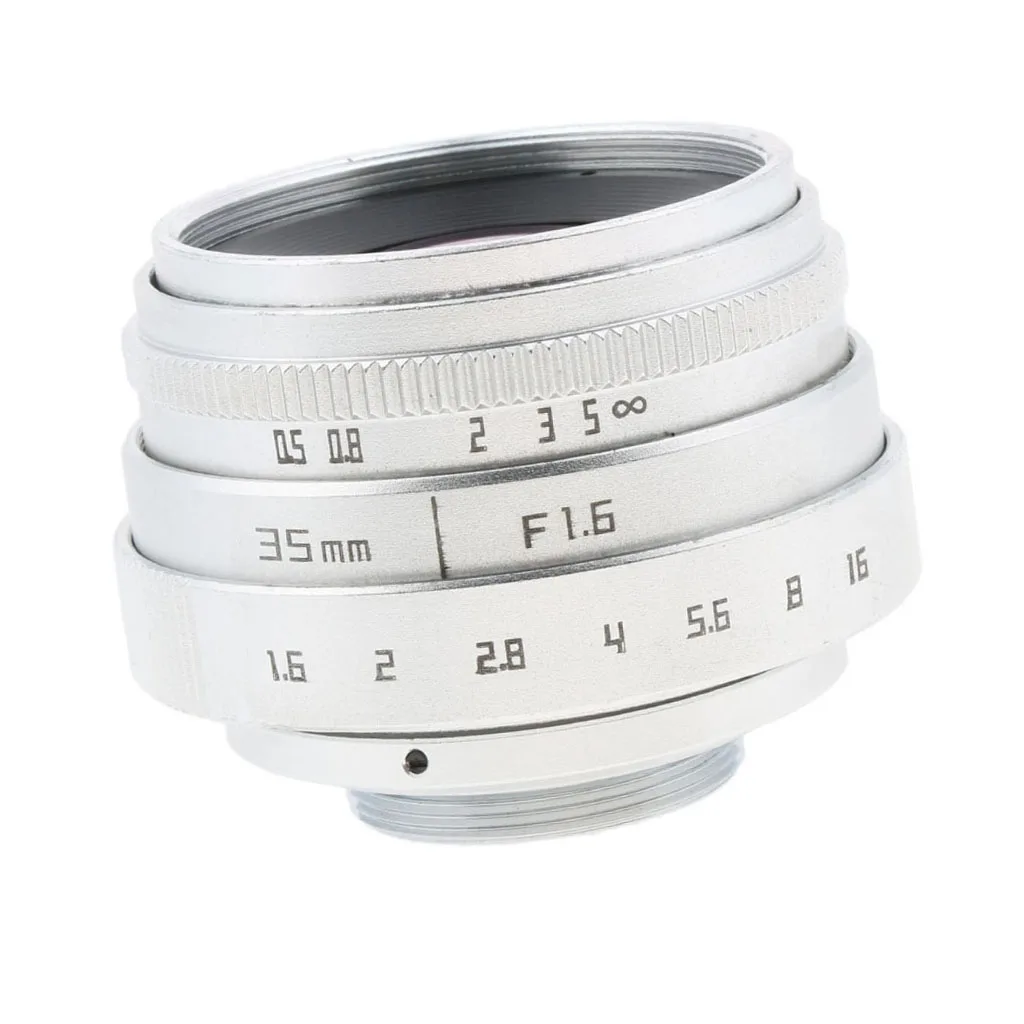 35 мм F1.6 C-mount cctv объектив для Fujifilm N1 FX NEX M 4/3 EF M камеры серебристый