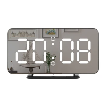 

Digital Display Alarm Clock Multifunction Snooze Desk Clock 3 Brightness Modes USB Electronic Table Alarm Clock