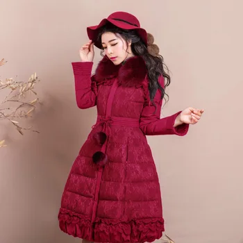 

SD2017 winter new female temperament cultivate morality to receive long down jacket fang jin in the waist