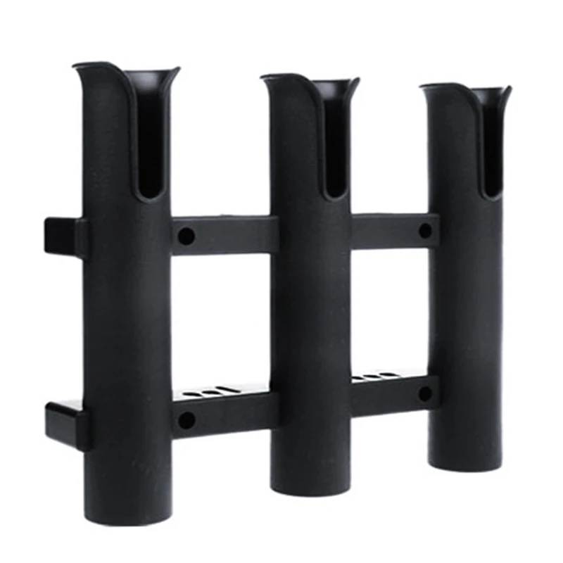 Plastic 3 Tube Fishing Rod Holder Rack Storage Rest Bracket Socket JT-889