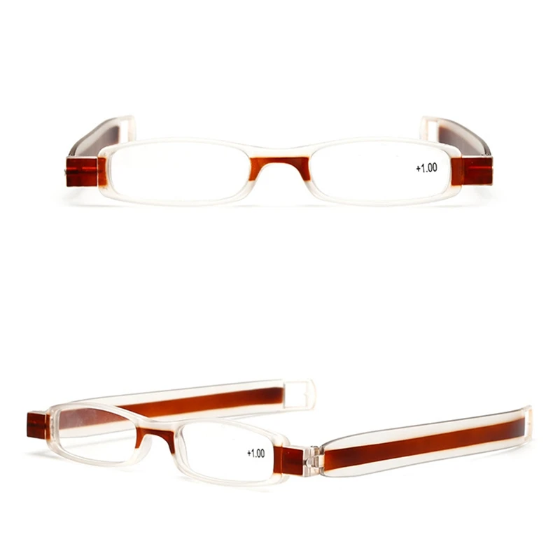 360 градусов вращение складные очки для чтения с диоптриями Для мужчин Для женщин складные очки для чтения для дальнозоркости 1,0 1,5 2,0 2,5 3,0 3,5 4,0 - Цвет оправы: COFFEE
